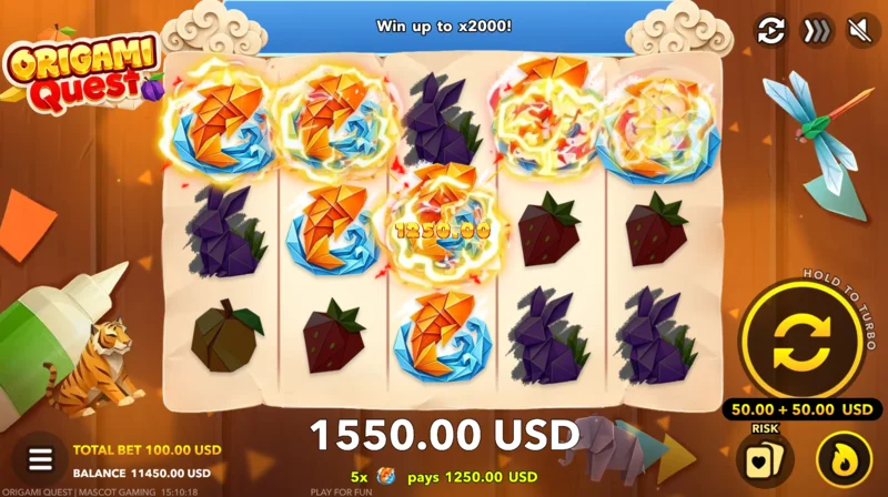 Origami Quest - big win in the main game